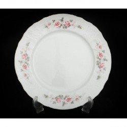 Тарелка десертная Бледные розы, отводка платина 19 см