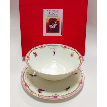 Набор из двух предметов: Тарелка + салатник "Алиса" розовый кант